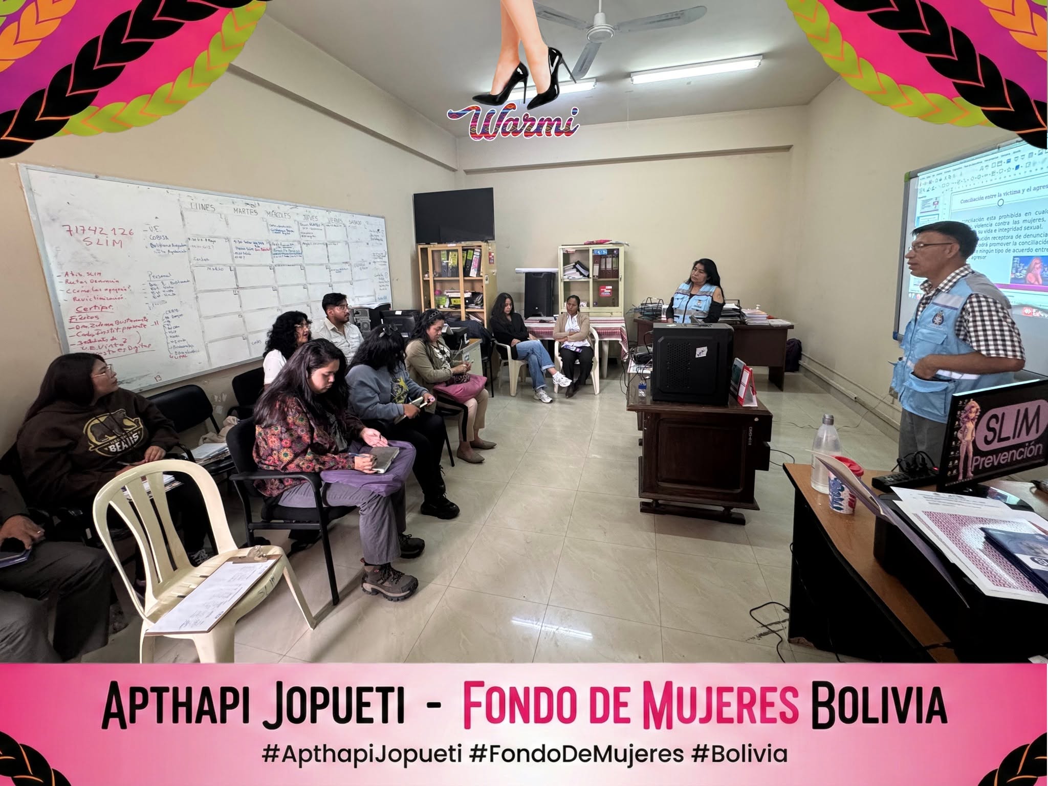 Integrantes de WARMI durante la jornada de articulación con el SLIM